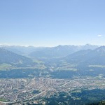 View of Innsbruck from the top of the mountain