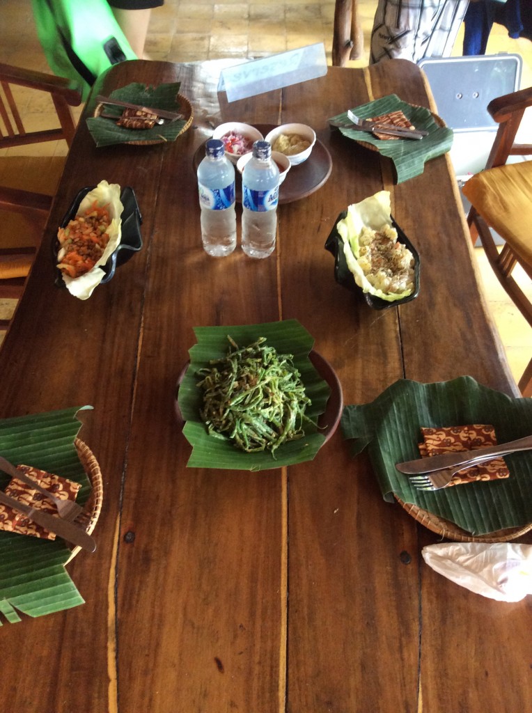 Seen here are the Balinese-style salads, part of our lunch after snorkeling
