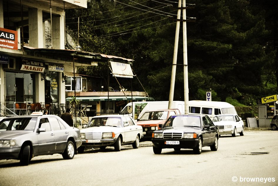 We counted at least 8 Mercs were parked on this street in early morning
