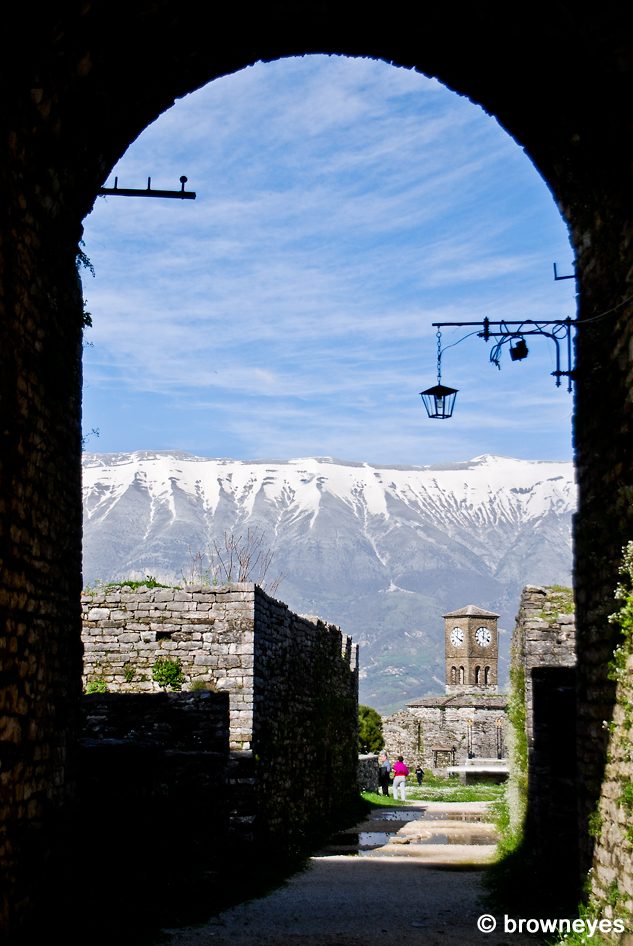 Walking through the historical castle, which was an important military fortress for rulers in the past
