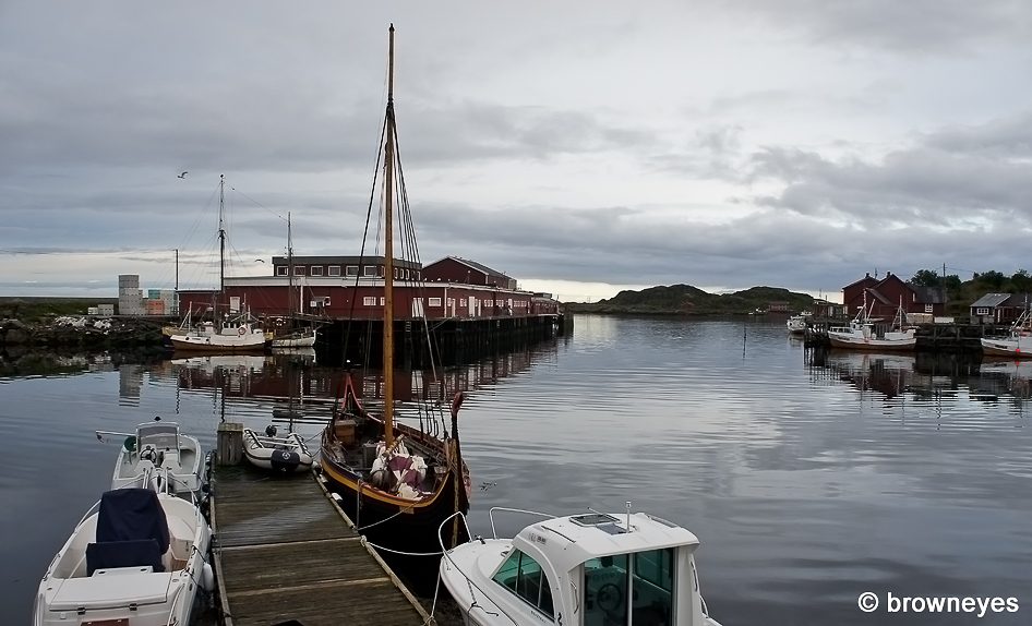 The fishing cabins at Solsiden Brygge in Ballstad, Lofoten
