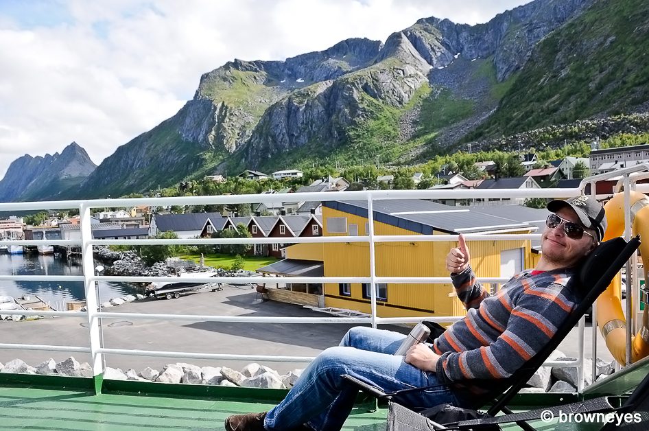 Safe and sound boarded the boat that leaves Senja for Lofoten