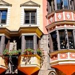 Innbruck's old town has many colourful buildings like this