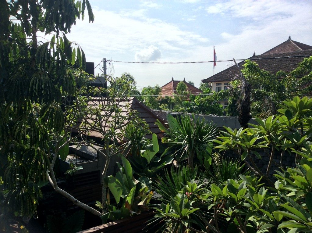 The view from the top floor of our villa in Seminyak