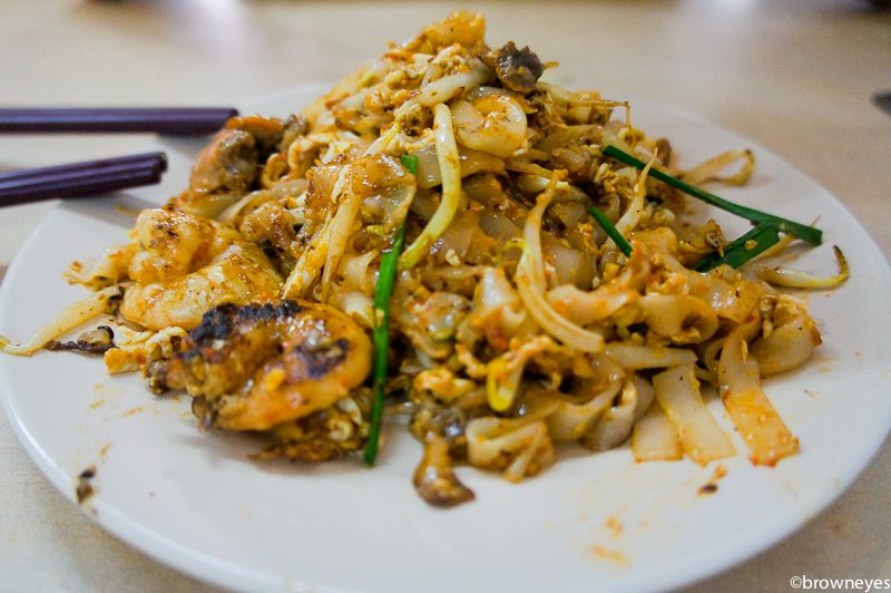 Char kuey teow at the famous stall at Lorong Selamat