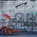 Trishaw parked along Lebuh Victoria.