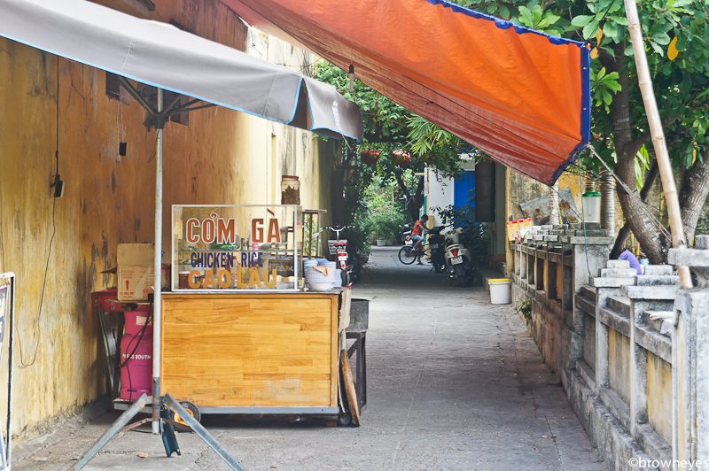 Com ga, local chicken rice is a popular street food